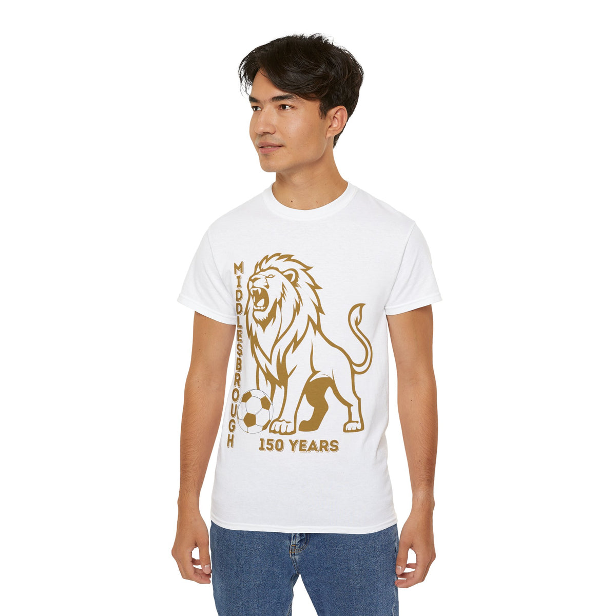 GOLD Middlesbrough 150 Years Lion Football T-Shirt
