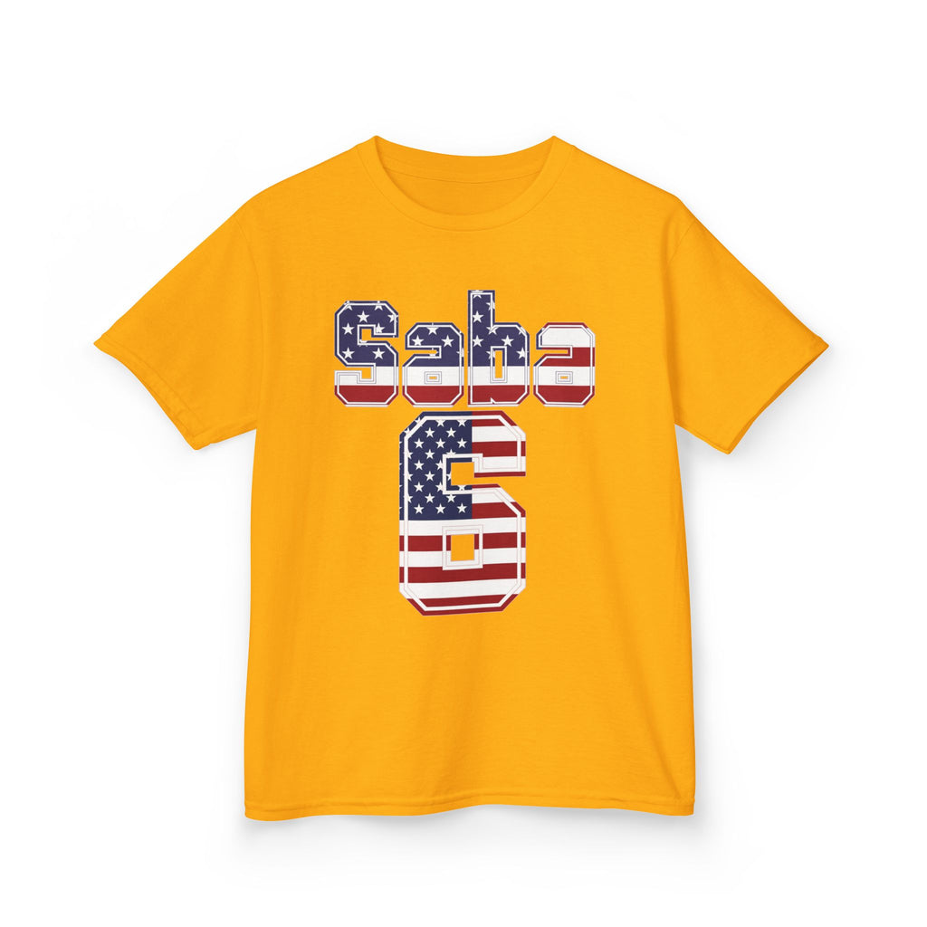 Kids Shirt 'Saba 6' American Flag BORO Shirt, Sabastian Berhalter is our Number 6 'Front print'