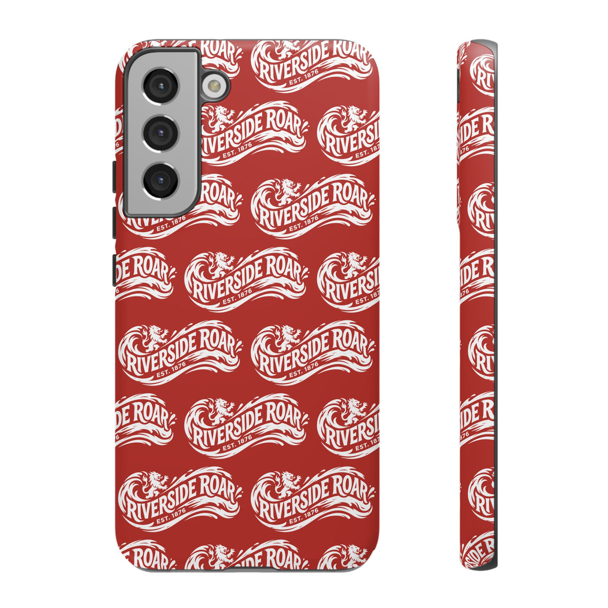 Riverside Roar Patterned Tough Case (White on Red) iPhone & Samsung