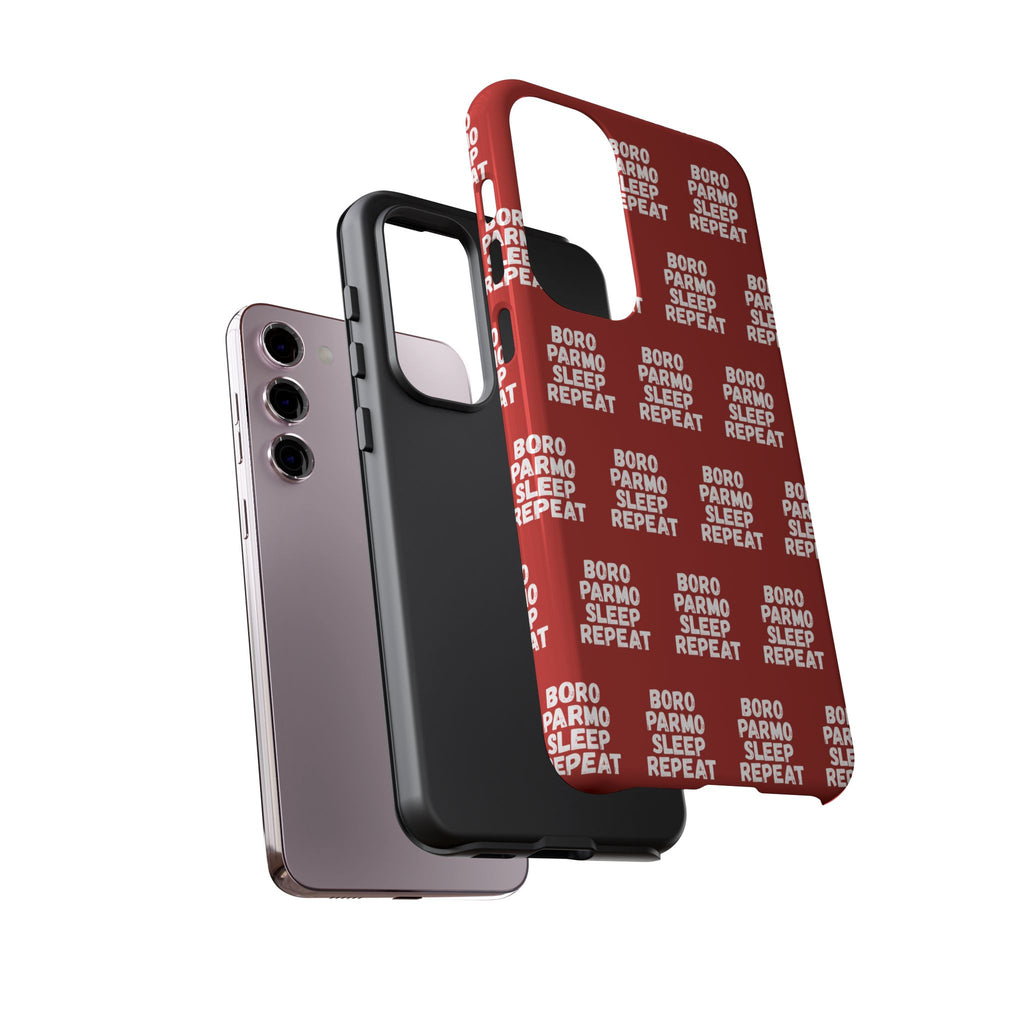 "BORO PARMO SLEEP REPEAT" Phone Case — Red Pattern Tough Case