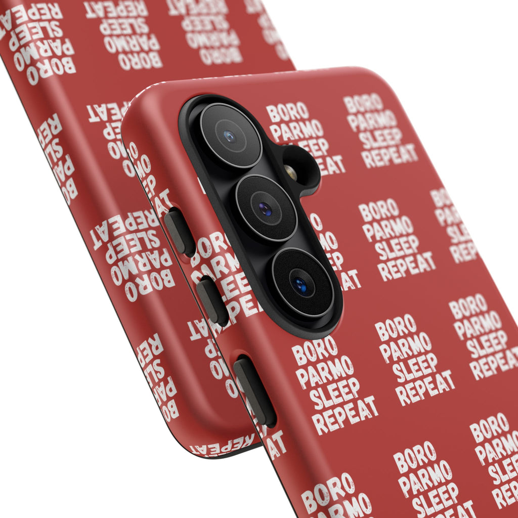 "BORO PARMO SLEEP REPEAT" Phone Case — Red Pattern Tough Case