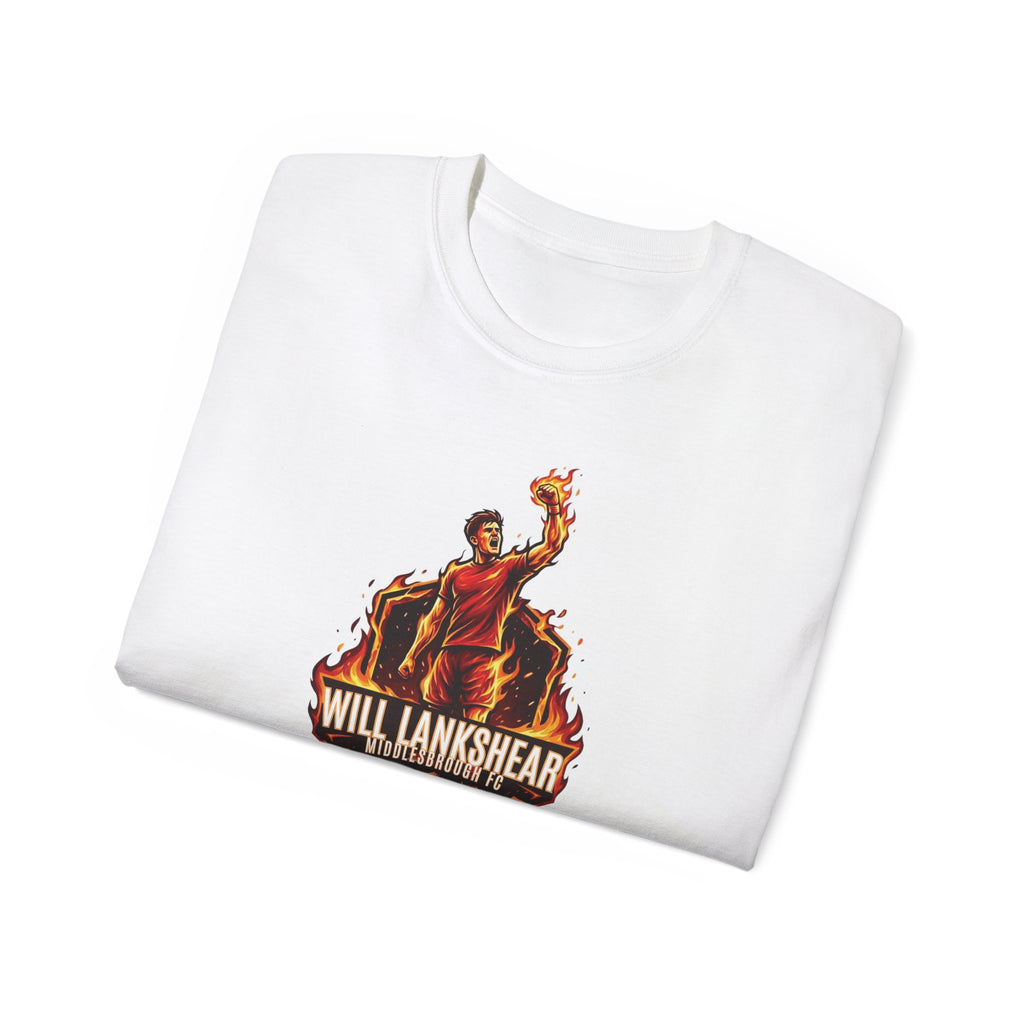 Adult T-Shirt — "Will Lankshear" On Fire Tee Boro, Middlesbroughfc