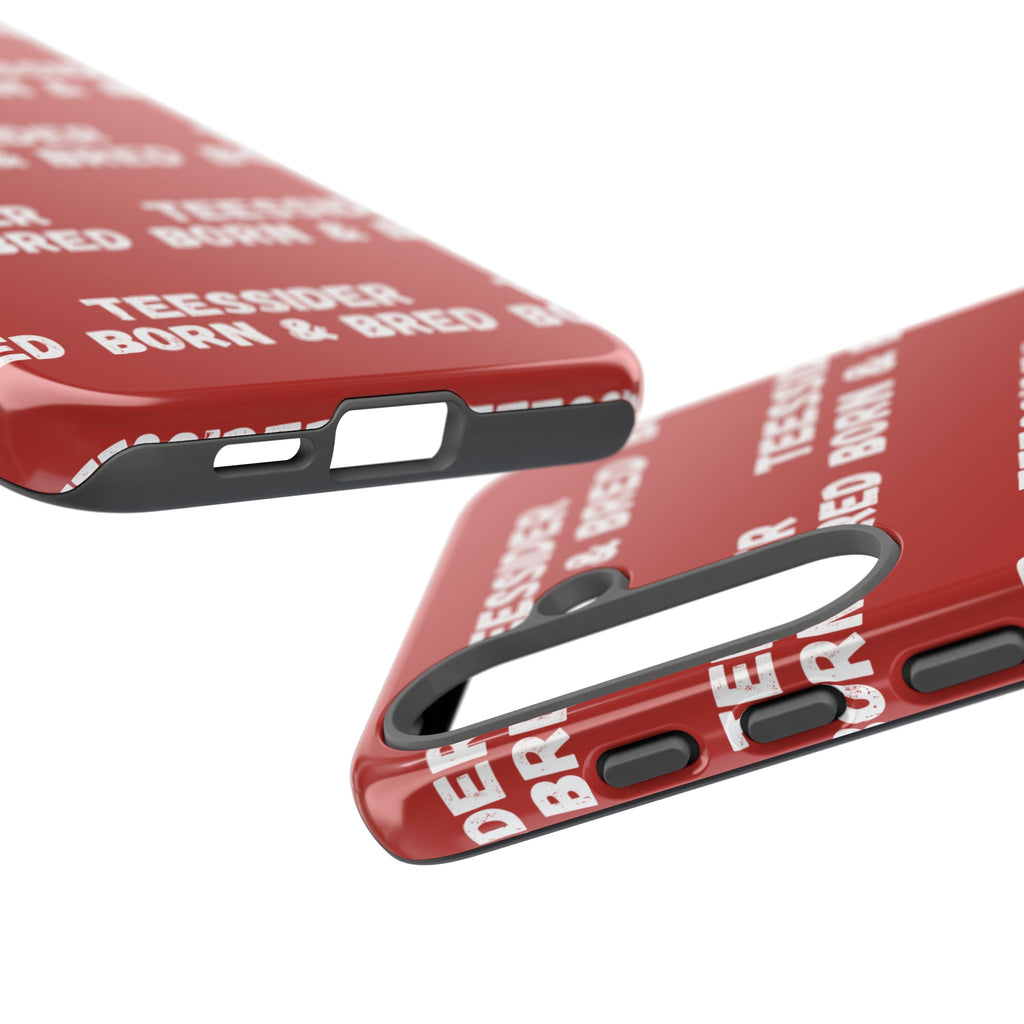 "TEESSIDE BORN & BRED" Phone Case — Red Pattern Tough Case