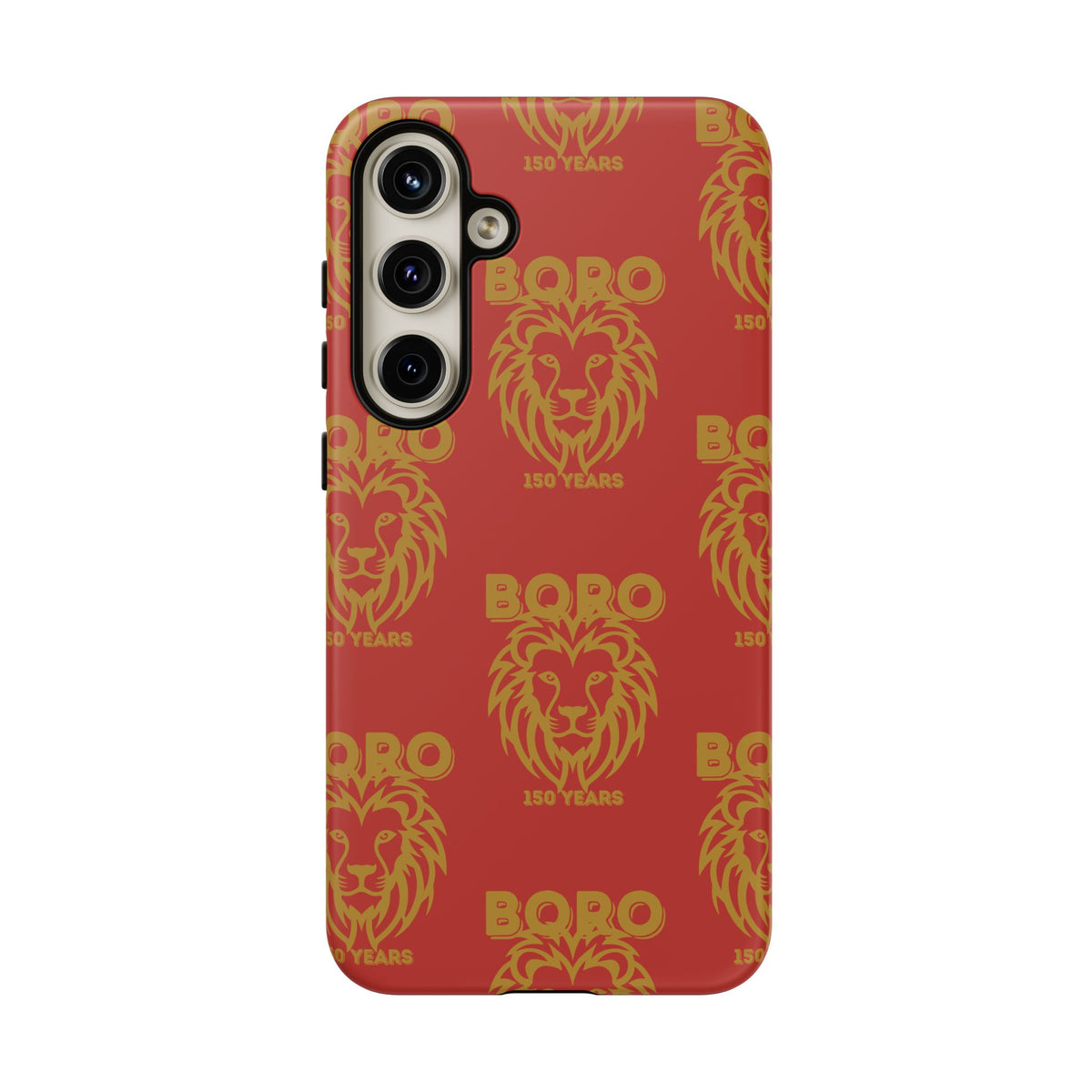 BORO Gold on red Lion Head Phone Case — Red 150 years Pattern Protective Case