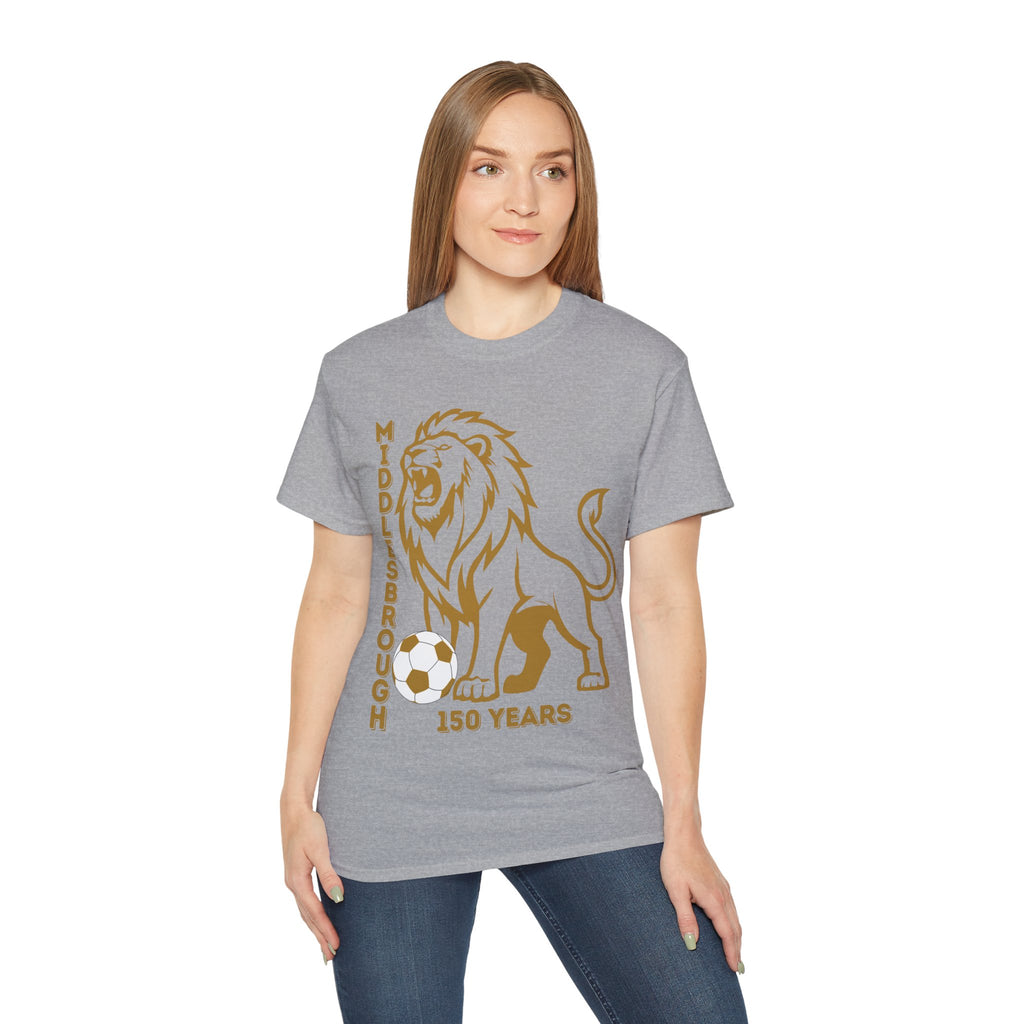 GOLD Middlesbrough 150 Years Lion Football T-Shirt