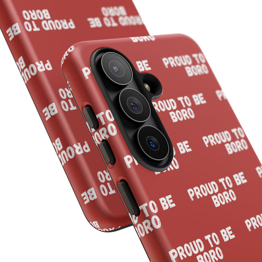 "PROUD TO BE BORO" Phone Case — Red Pattern Tough Case