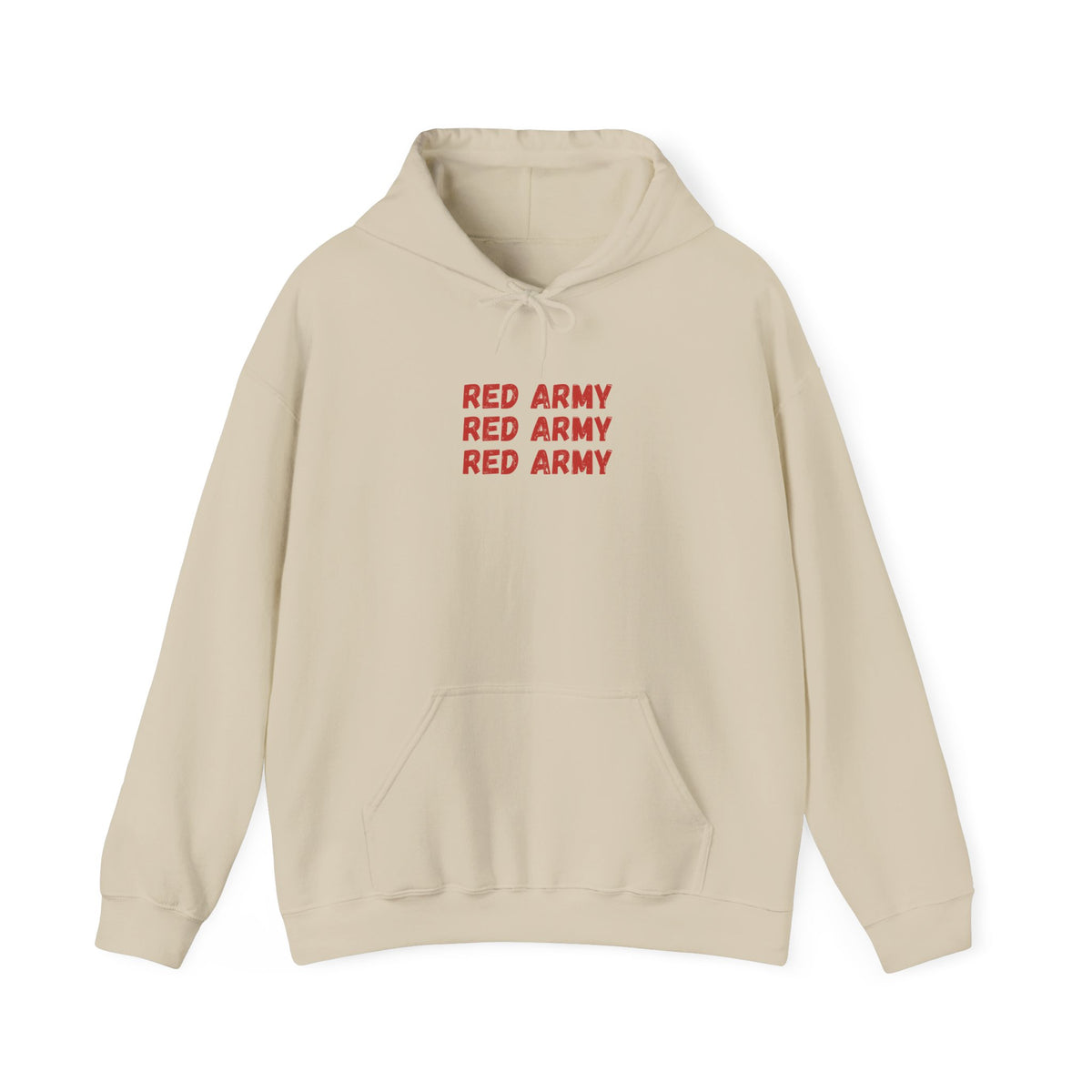 Red Army Repeating Text Hoodie — #UTB BORO STYLE 'front print only'