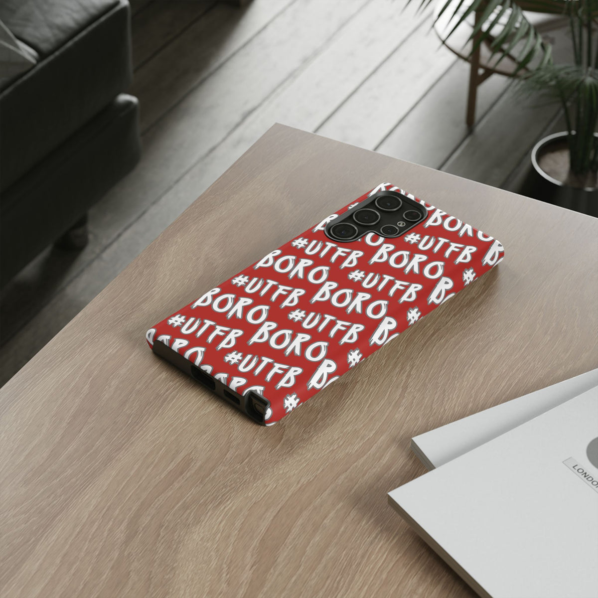 Phone Case — Red #UTFB BORO Pattern Protective Case