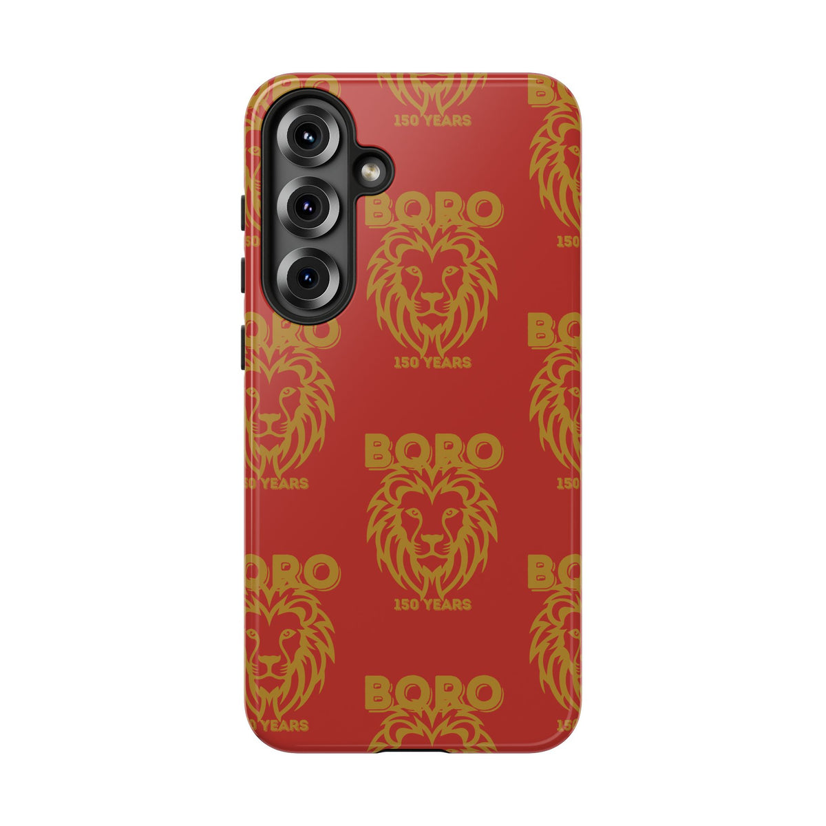 BORO Gold on red Lion Head Phone Case — Red 150 years Pattern Protective Case