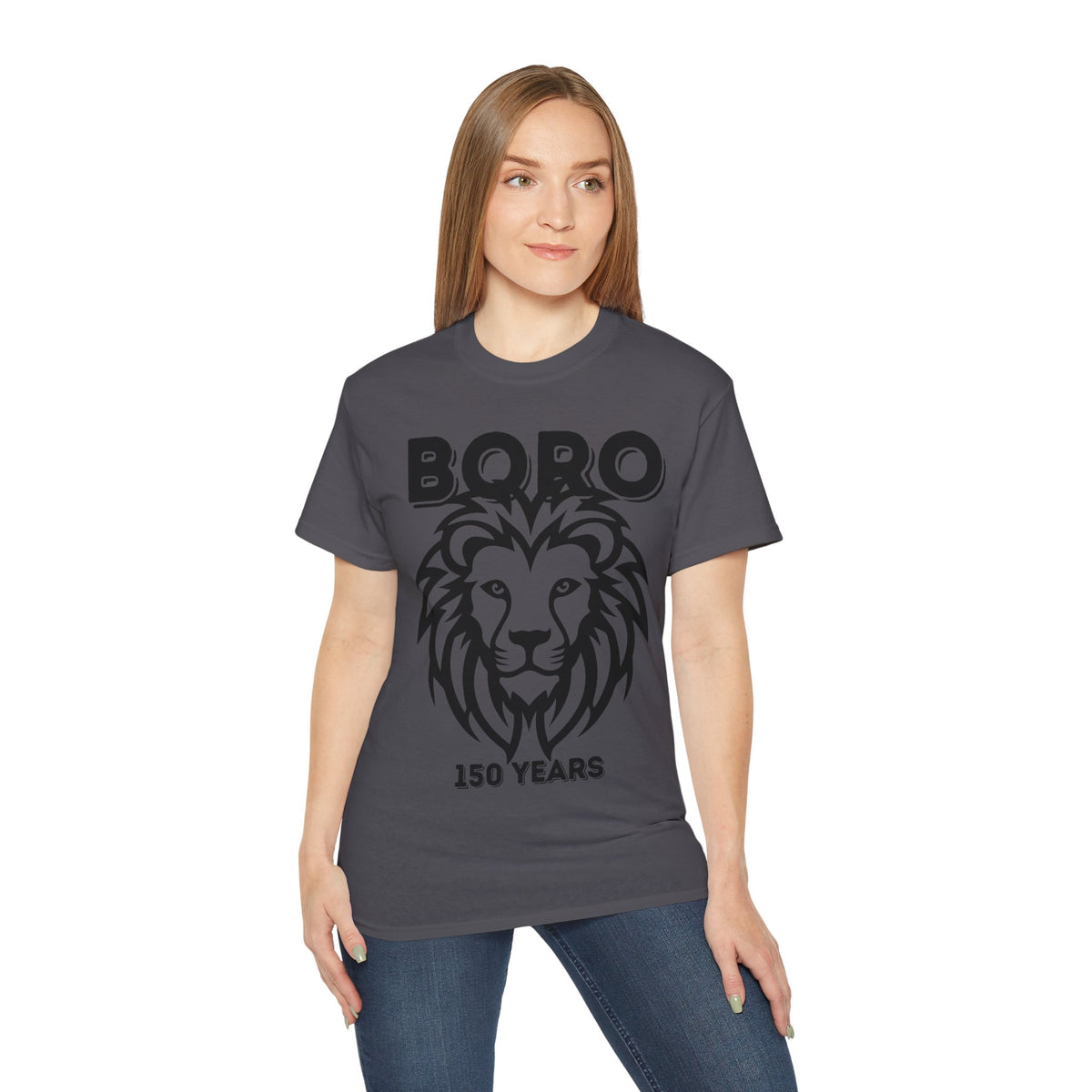 LARGE Black/Red Lion Mascot Tee – BORO 150 Years Commemorative T-Shirt