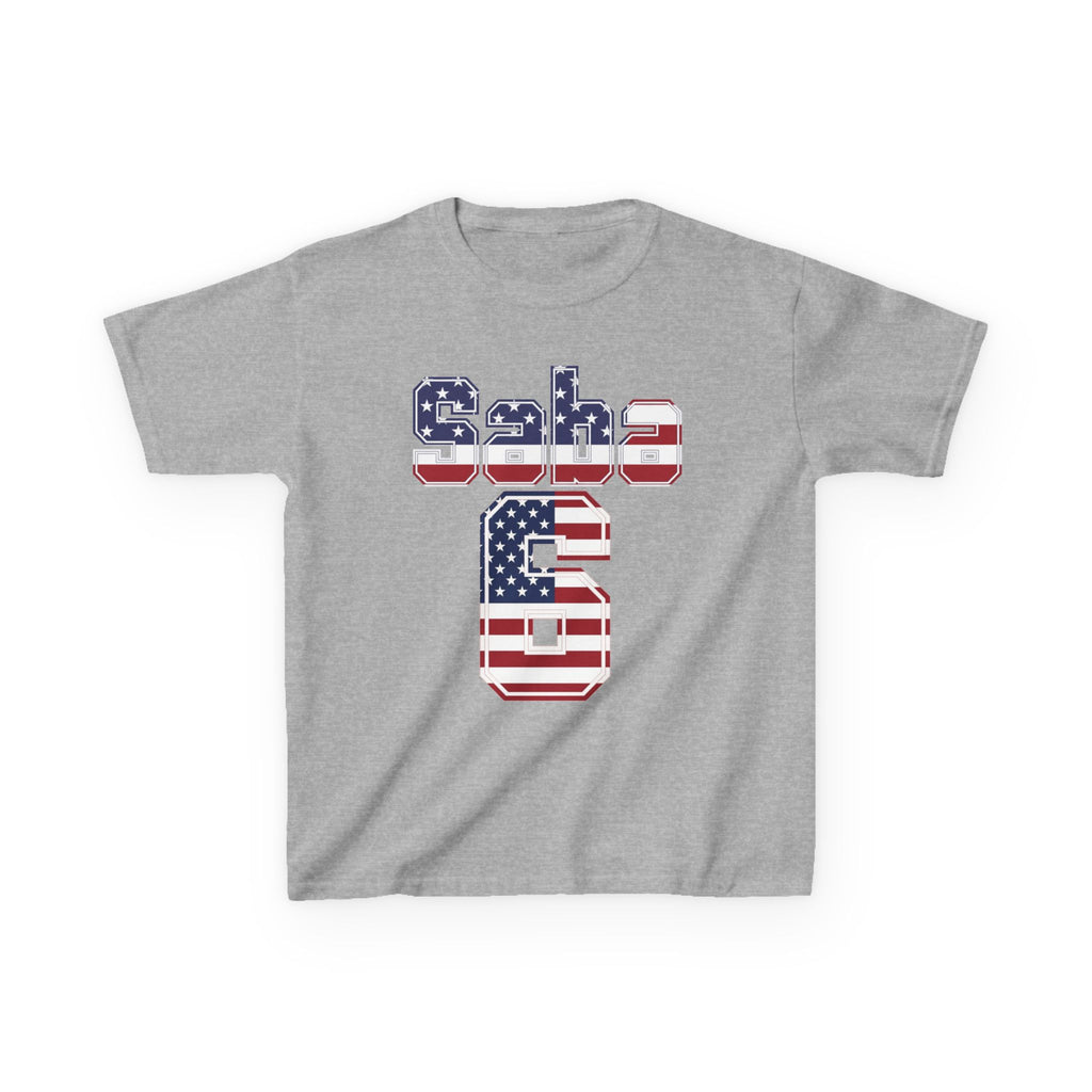 Kids Shirt 'Saba 6' American Flag BORO Shirt, Sabastian Berhalter is our Number 6 'Front print'