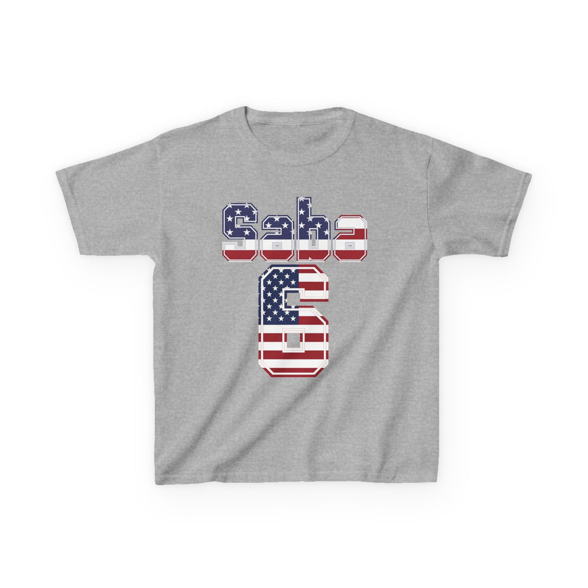 Kids Shirt 'Saba 6' American Flag BORO Shirt, Sabastian Berhalter is our Number 6 'Front print'