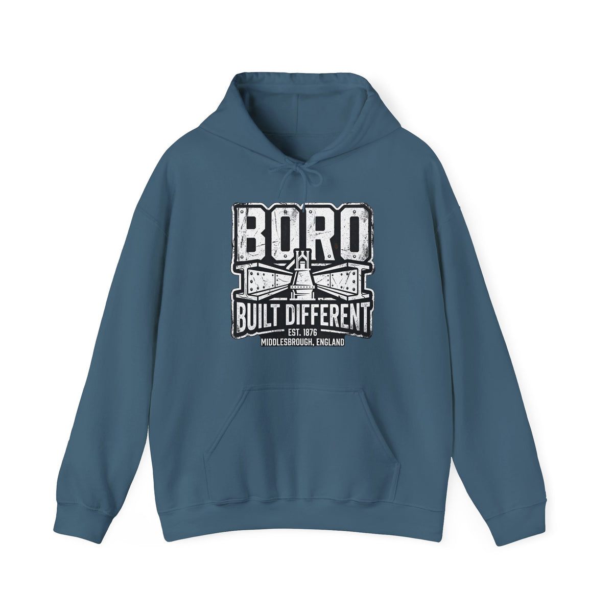 Boro Built Different Hoodie — Middlesbrough Proud Graphic Sweatshirt 'front print'