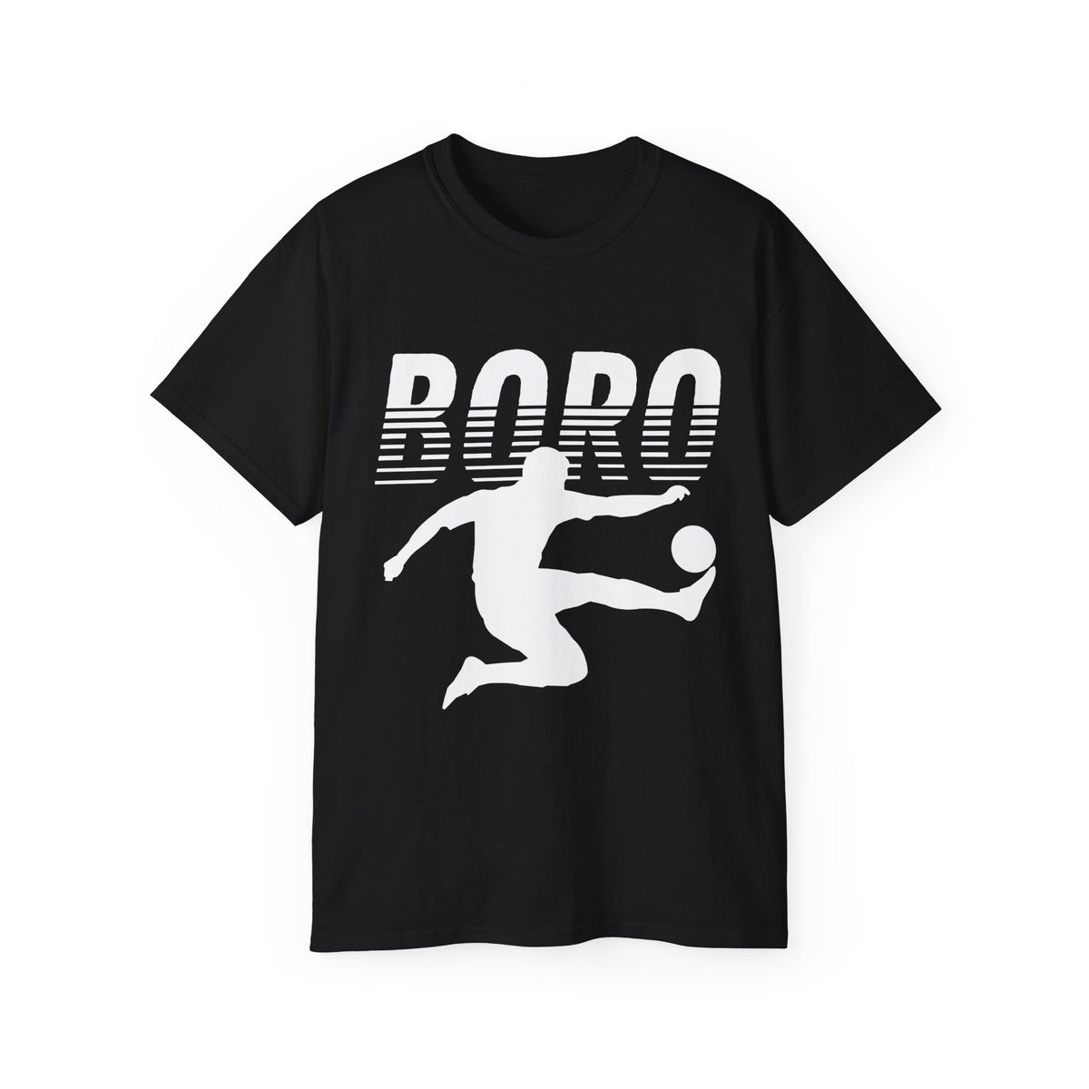Boro Fade Footballer Tee — Silhouette Kicker Football Fan Shirt