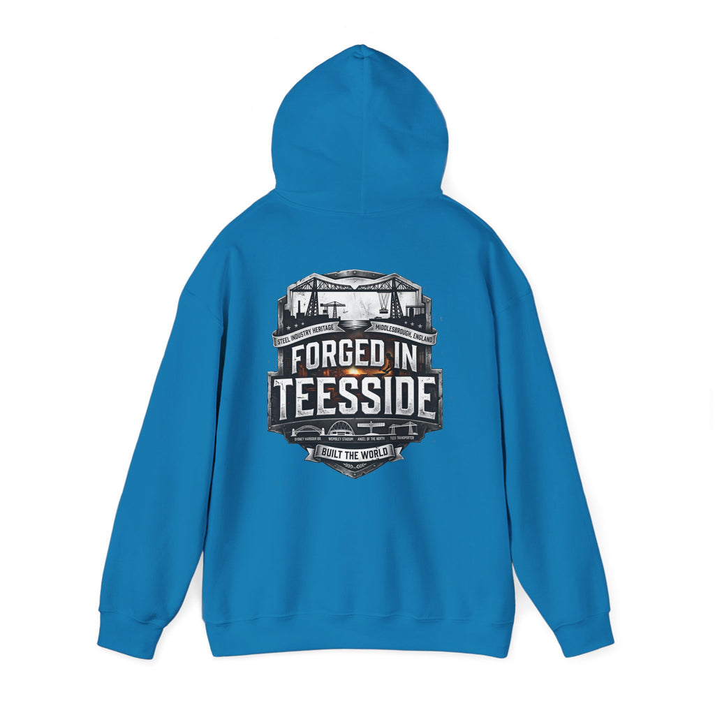 Forged in Teesside Hoodie — Industrial Teesside Pride Sweatshirt 'back print'