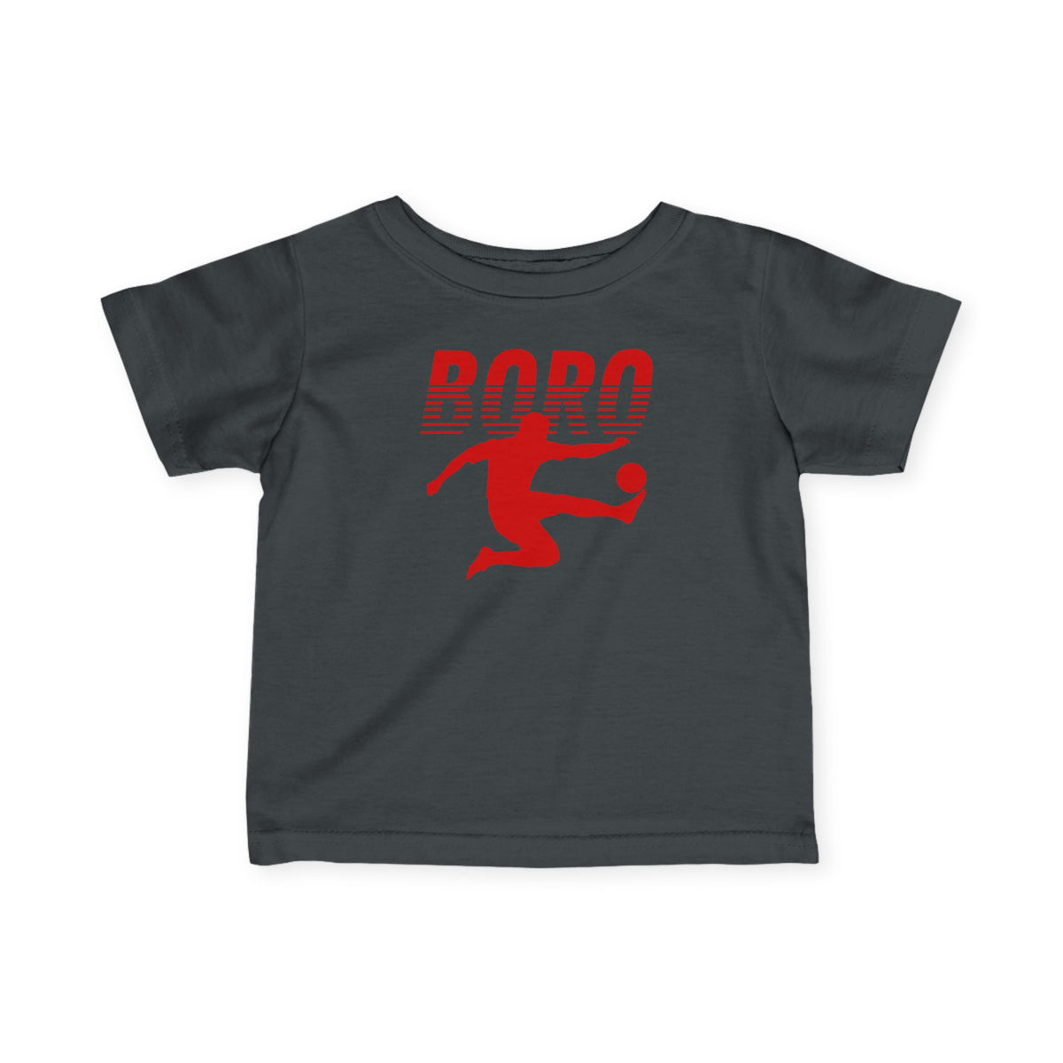 Infant Soccer Tee – 'Boro' Red Kicker Jersey for Baby