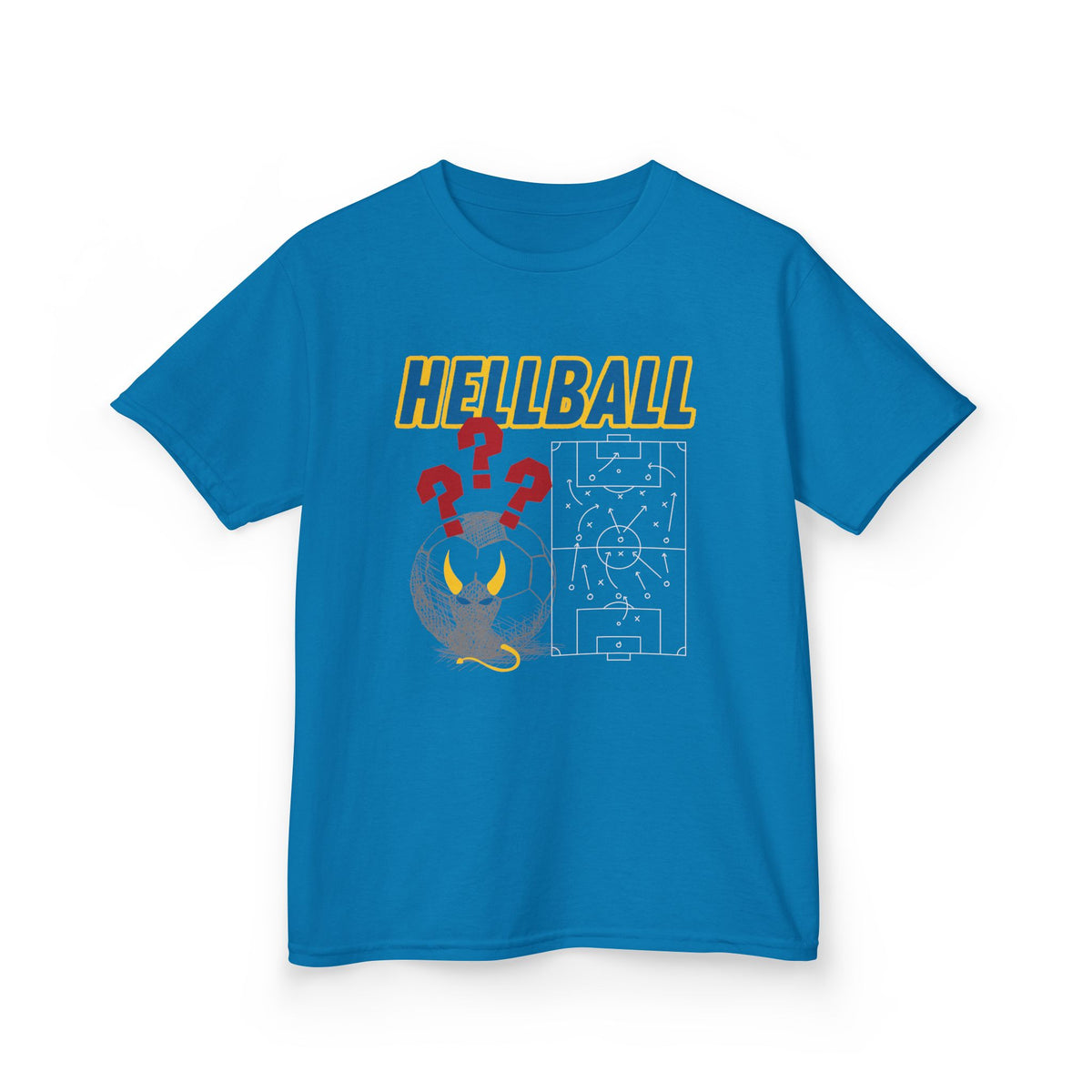 Kids T‑Shirt — "HELLBALL" Graphic Tee with Demon Ball and Game Plan