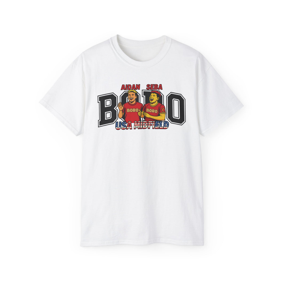 American Midfield — "Aidan & Seba, Boro's USA Midfield" Graphic T-Shirt
