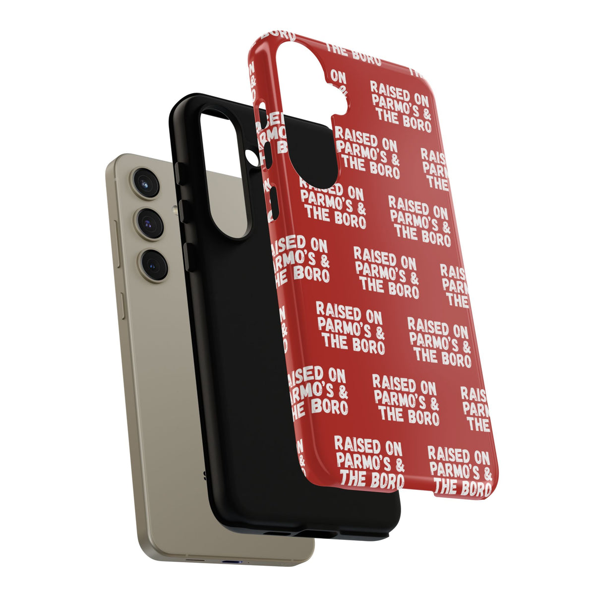 "RAISED ON PARMO'S AND THE BORO" Phone Case — Red Pattern Tough Case
