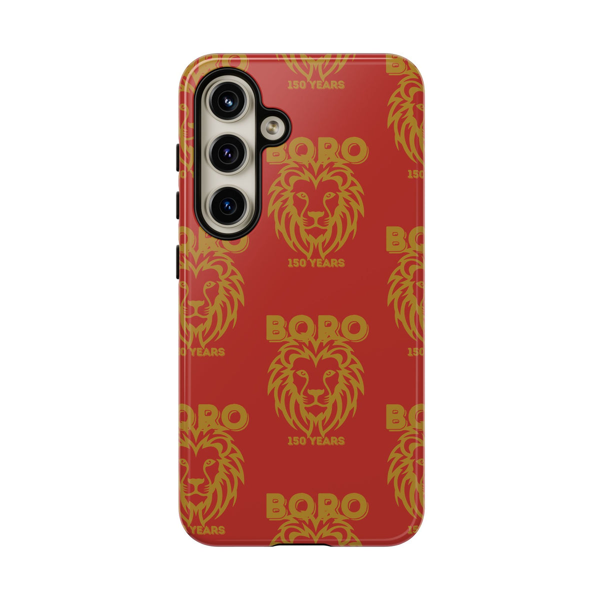 BORO Gold on red Lion Head Phone Case — Red 150 years Pattern Protective Case