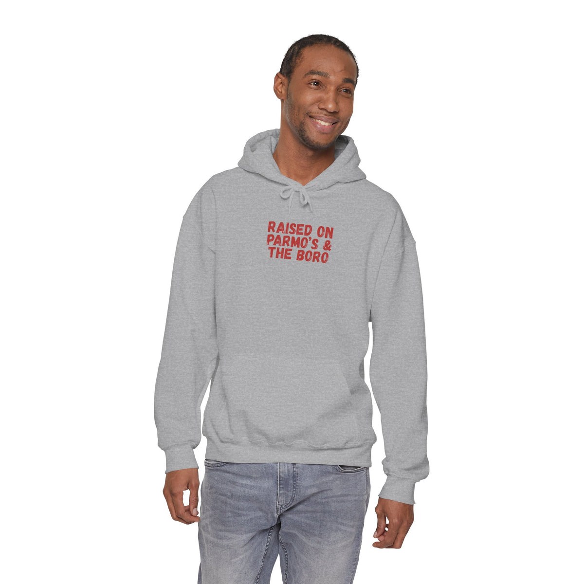 Raised on Parmo’s & The Boro Hoodie — #UTB BORO STYLE 'front print only'