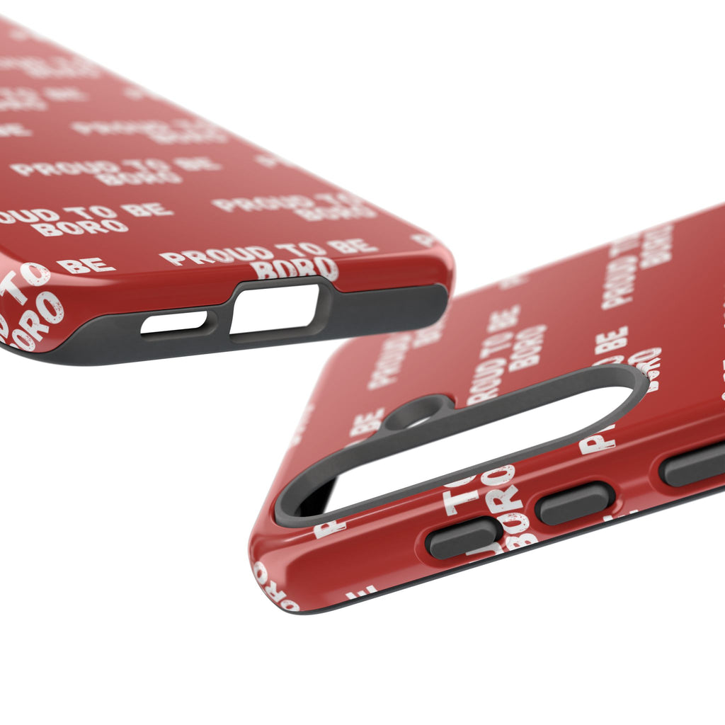 "PROUD TO BE BORO" Phone Case — Red Pattern Tough Case