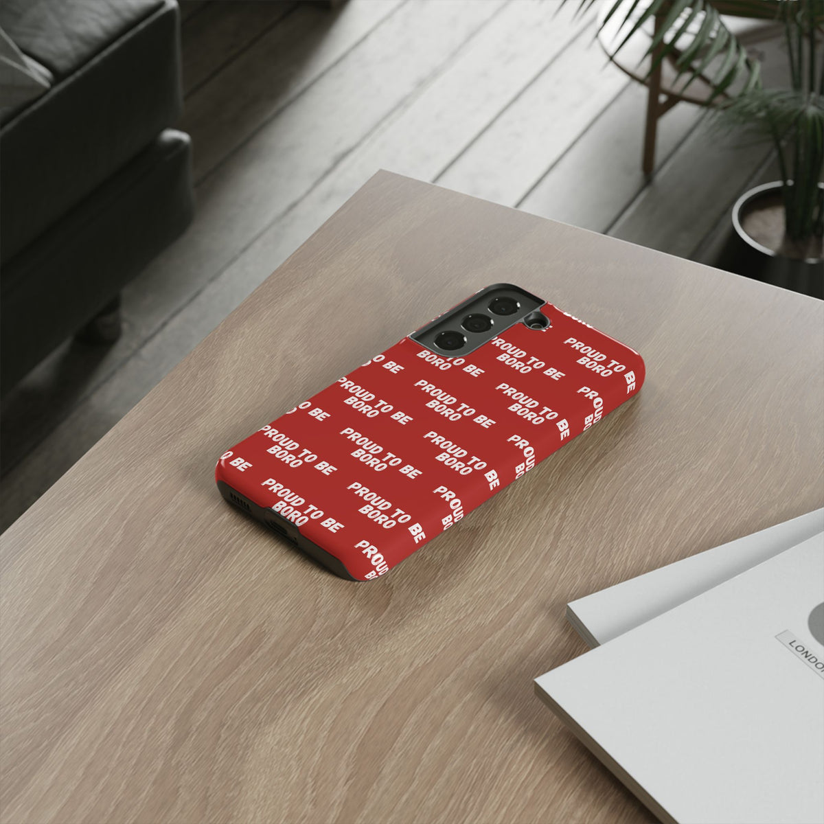 "PROUD TO BE BORO" Phone Case — Red Pattern Tough Case