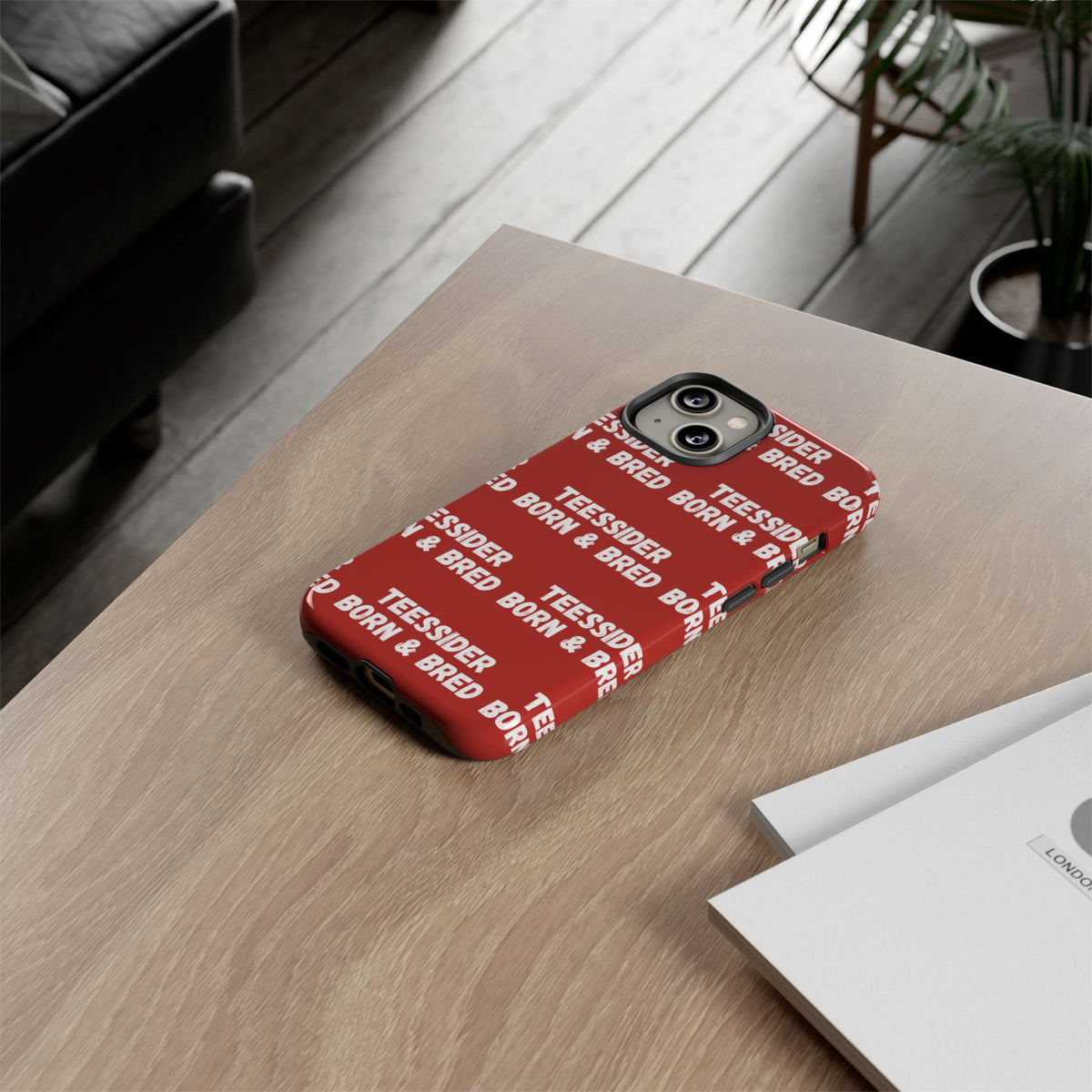 "TEESSIDE BORN & BRED" Phone Case — Red Pattern Tough Case