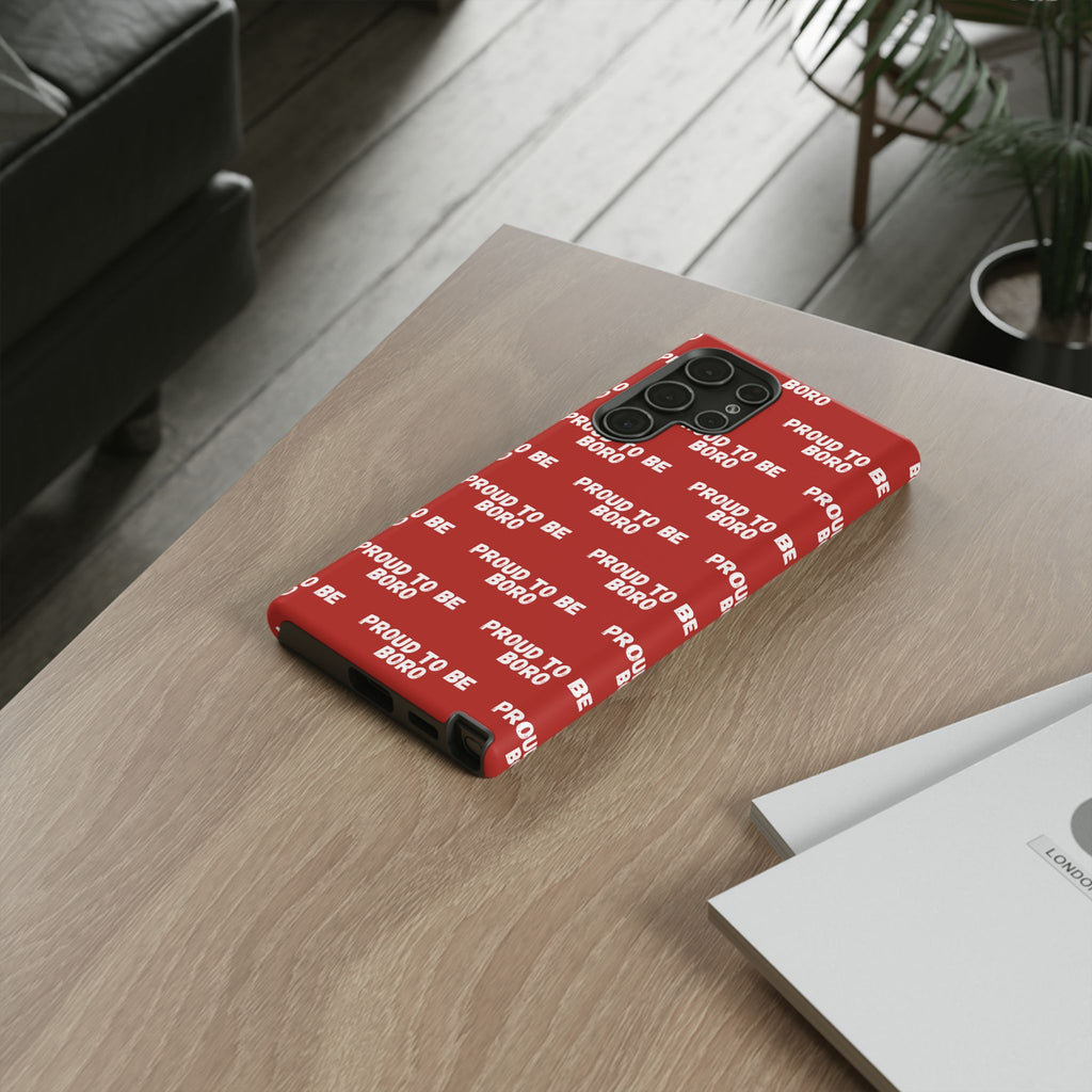 "PROUD TO BE BORO" Phone Case — Red Pattern Tough Case