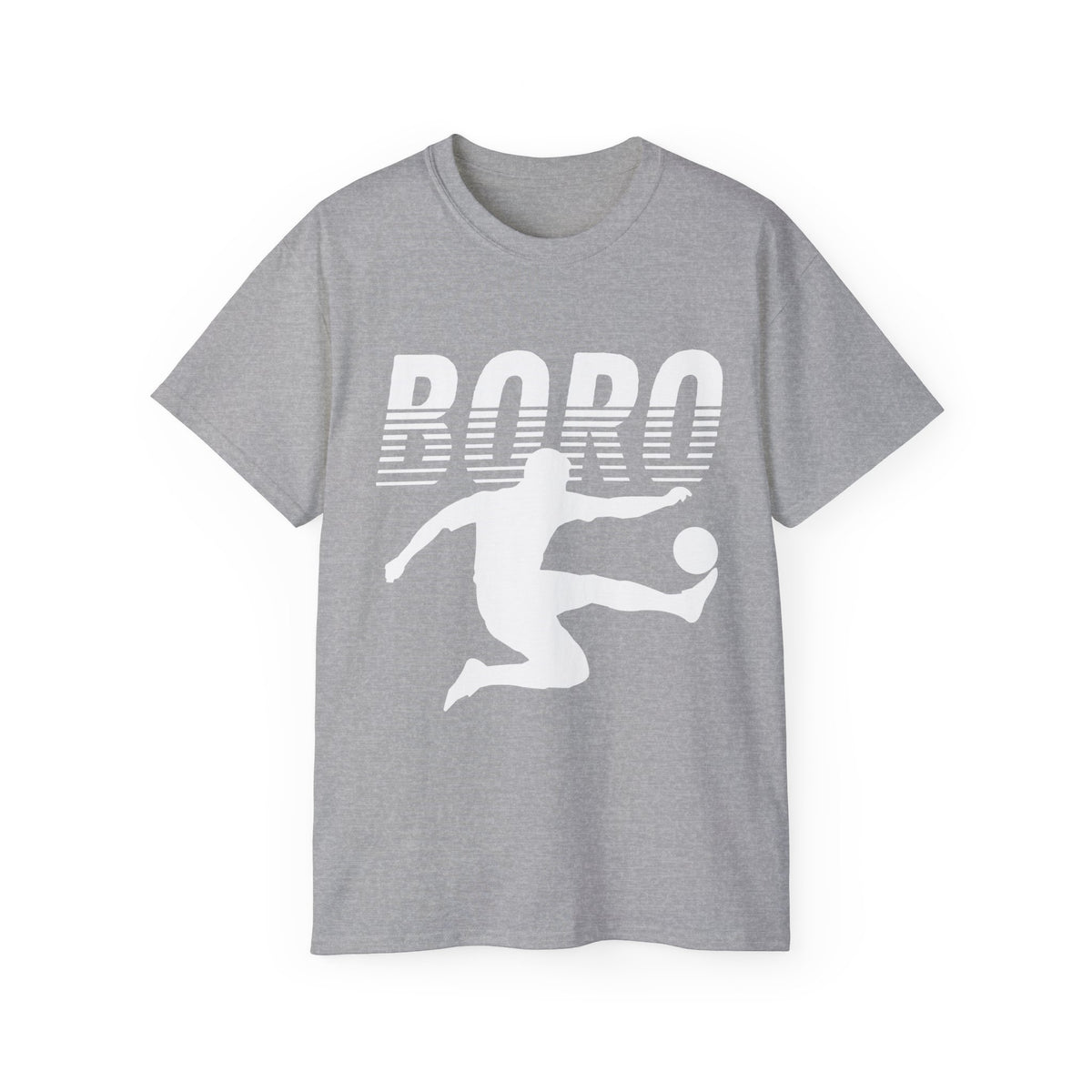 Boro Fade Footballer Tee — Silhouette Kicker Football Fan Shirt