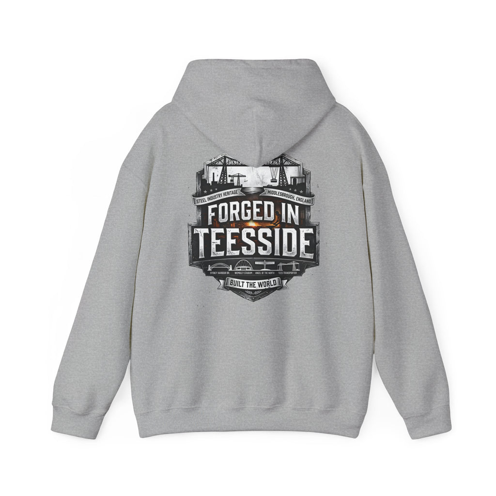 Forged in Teesside Hoodie — Industrial Teesside Pride Sweatshirt 'back print'