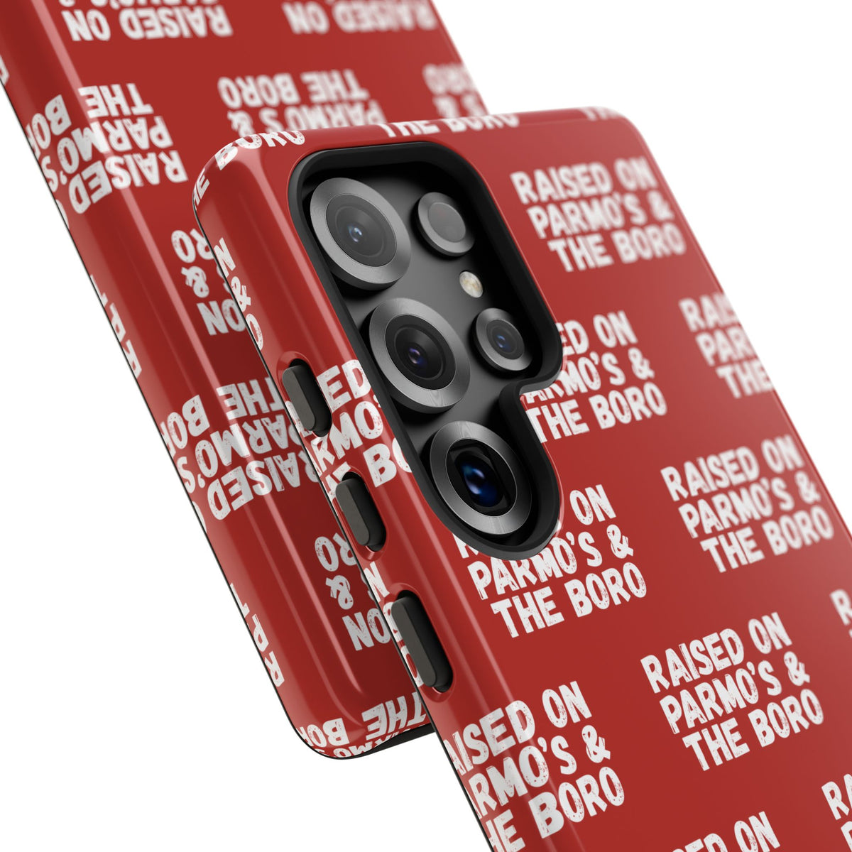 "RAISED ON PARMO'S AND THE BORO" Phone Case — Red Pattern Tough Case