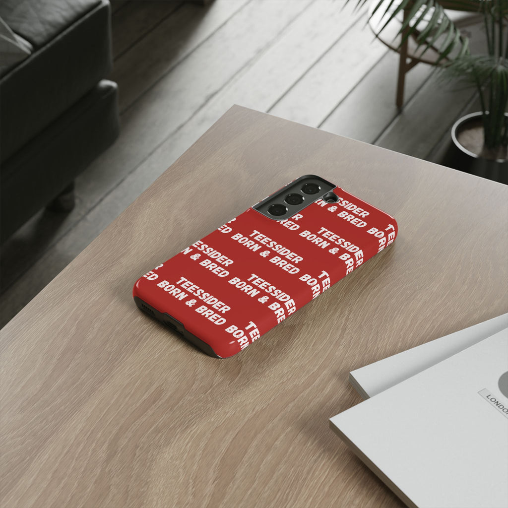 "TEESSIDE BORN & BRED" Phone Case — Red Pattern Tough Case
