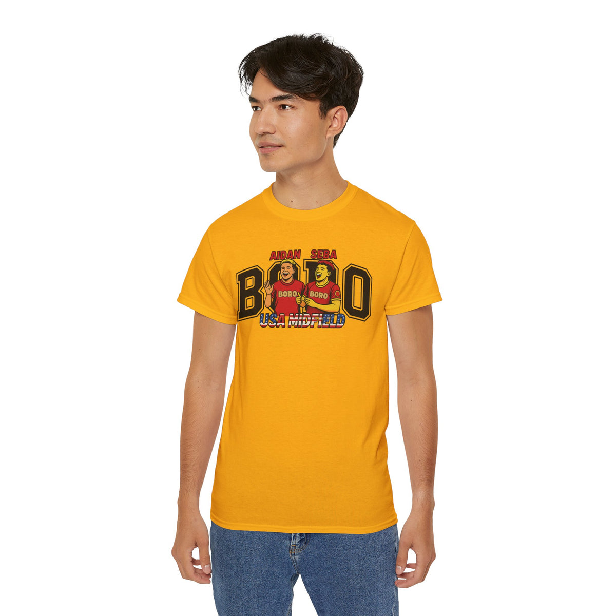 American Midfield — "Aidan & Seba, Boro's USA Midfield" Graphic T-Shirt