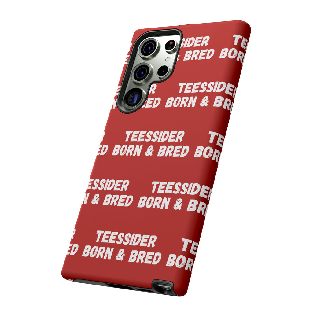 "TEESSIDE BORN & BRED" Phone Case — Red Pattern Tough Case