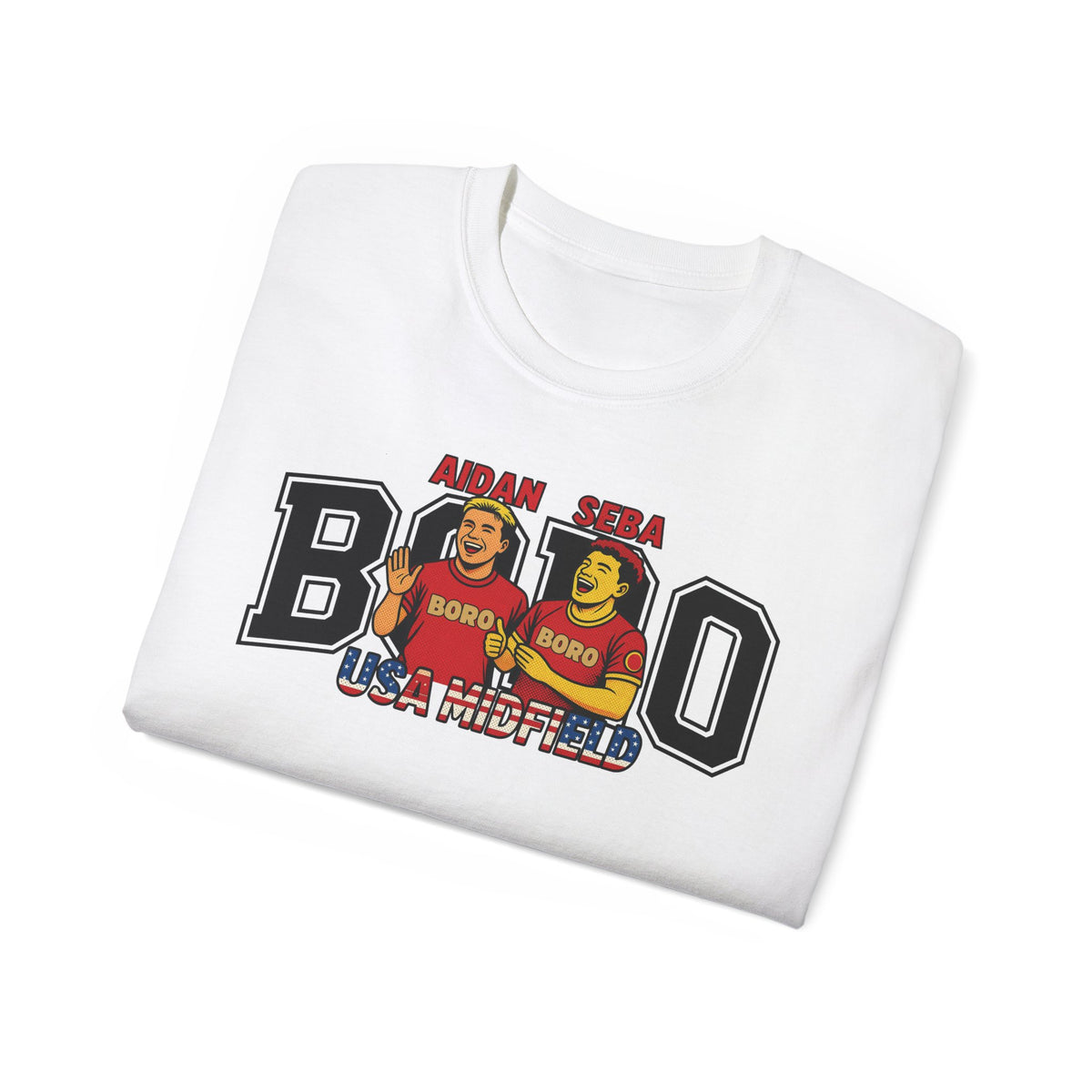American Midfield — "Aidan & Seba, Boro's USA Midfield" Graphic T-Shirt