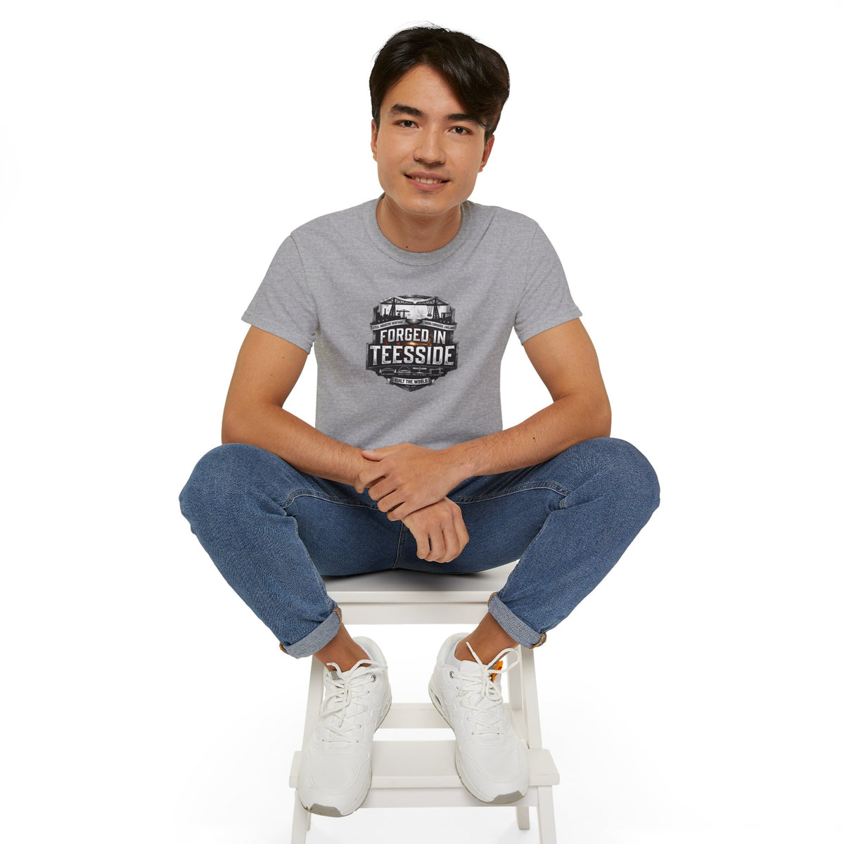 Forged in Teesside Graphic Tee, Industrial England T‑Shirt, Teesside Built The World, British Steel