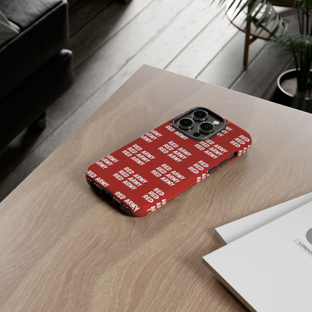 "RED ARMY RED ARMY RED ARMY" Phone Case — Red Pattern Tough Case