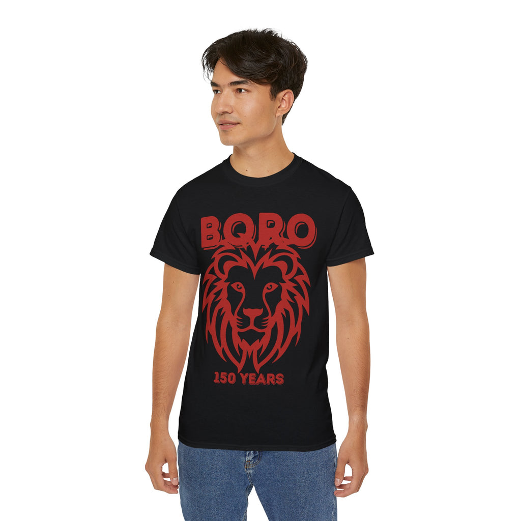 LARGE Black/Red Lion Mascot Tee – BORO 150 Years Commemorative T-Shirt