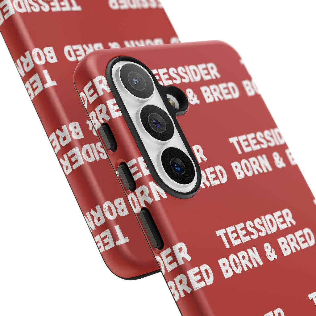 "TEESSIDE BORN & BRED" Phone Case — Red Pattern Tough Case