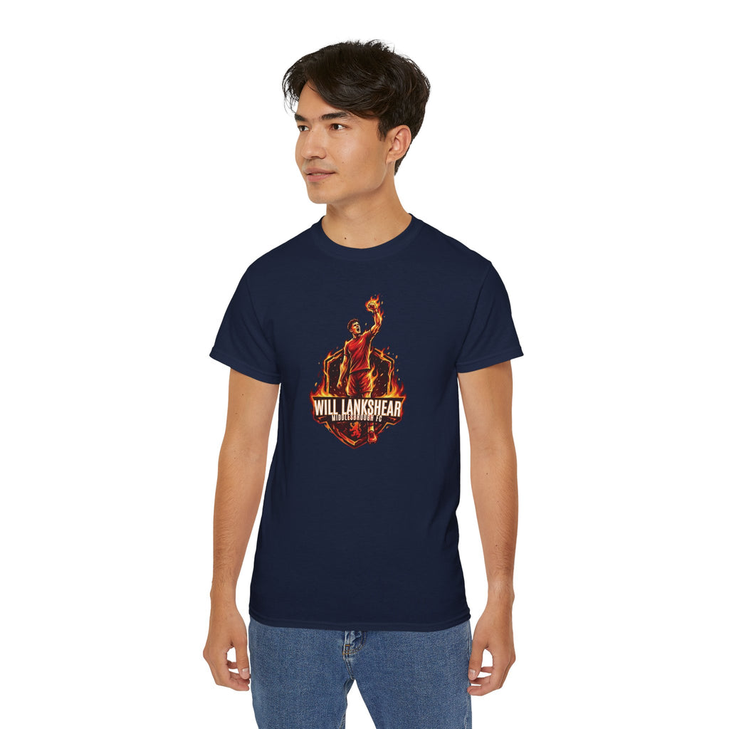 Adult T-Shirt — "Will Lankshear" On Fire Tee Boro, Middlesbroughfc