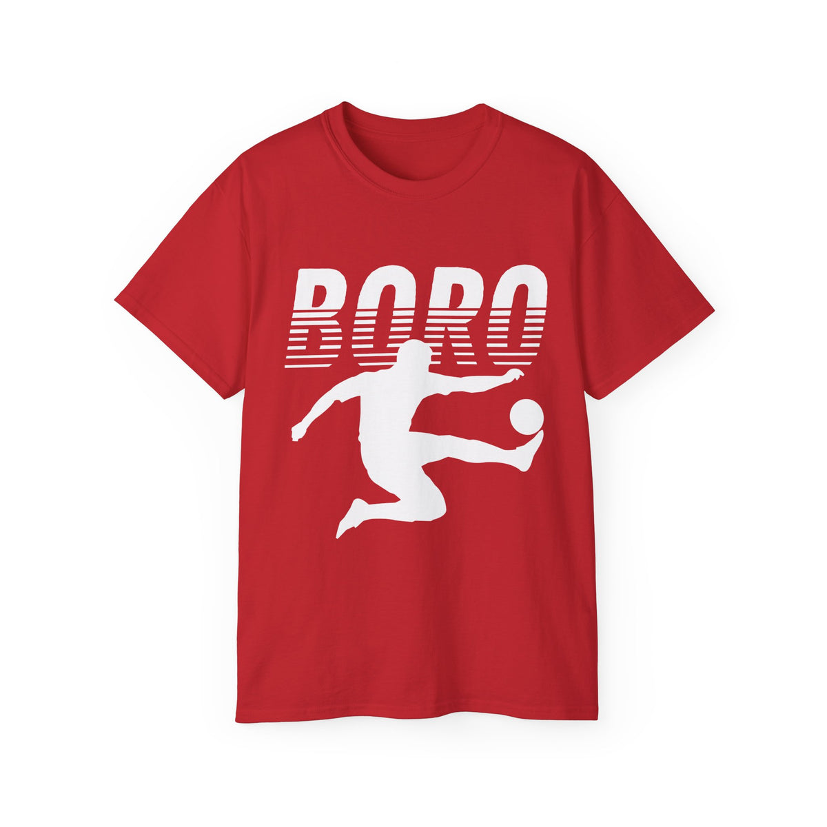 Boro Fade Footballer Tee — Silhouette Kicker Football Fan Shirt