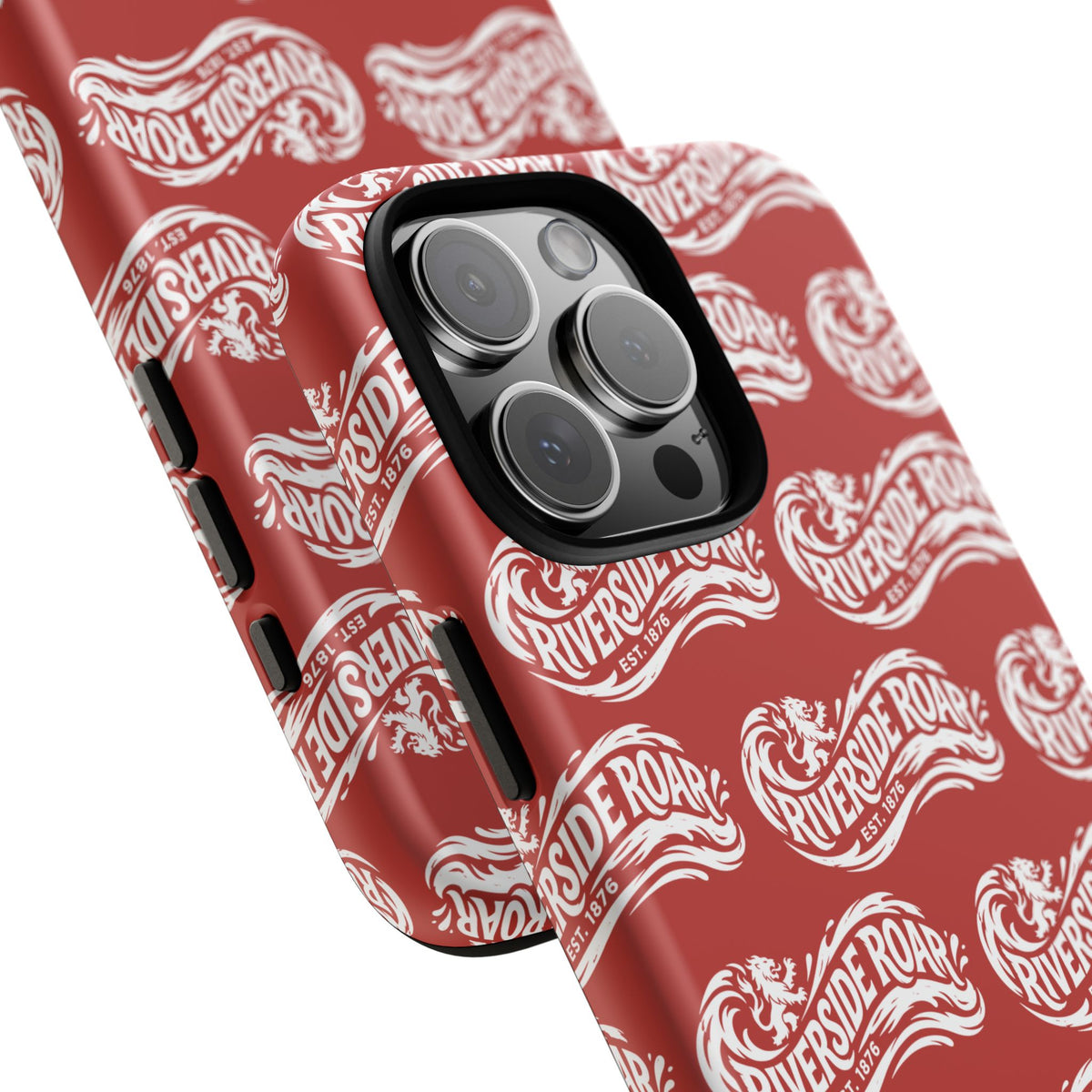 Riverside Roar Patterned Tough Case (White on Red) iPhone & Samsung