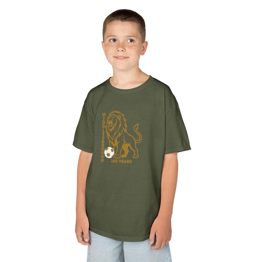 Kids Middlesbrough Lion Graphic Tee — "150 Years" Anniversary Shirt