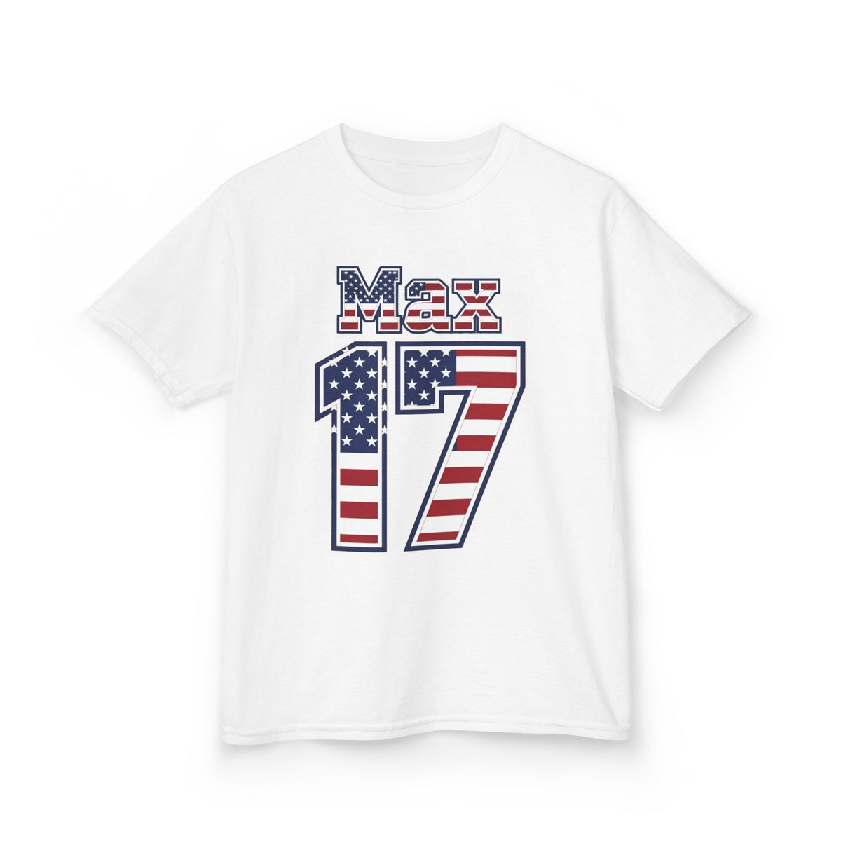 Kids Shirt 'Max 17' American Flag BORO Shirt, Max Arfsten is our Number 17 'Front print'