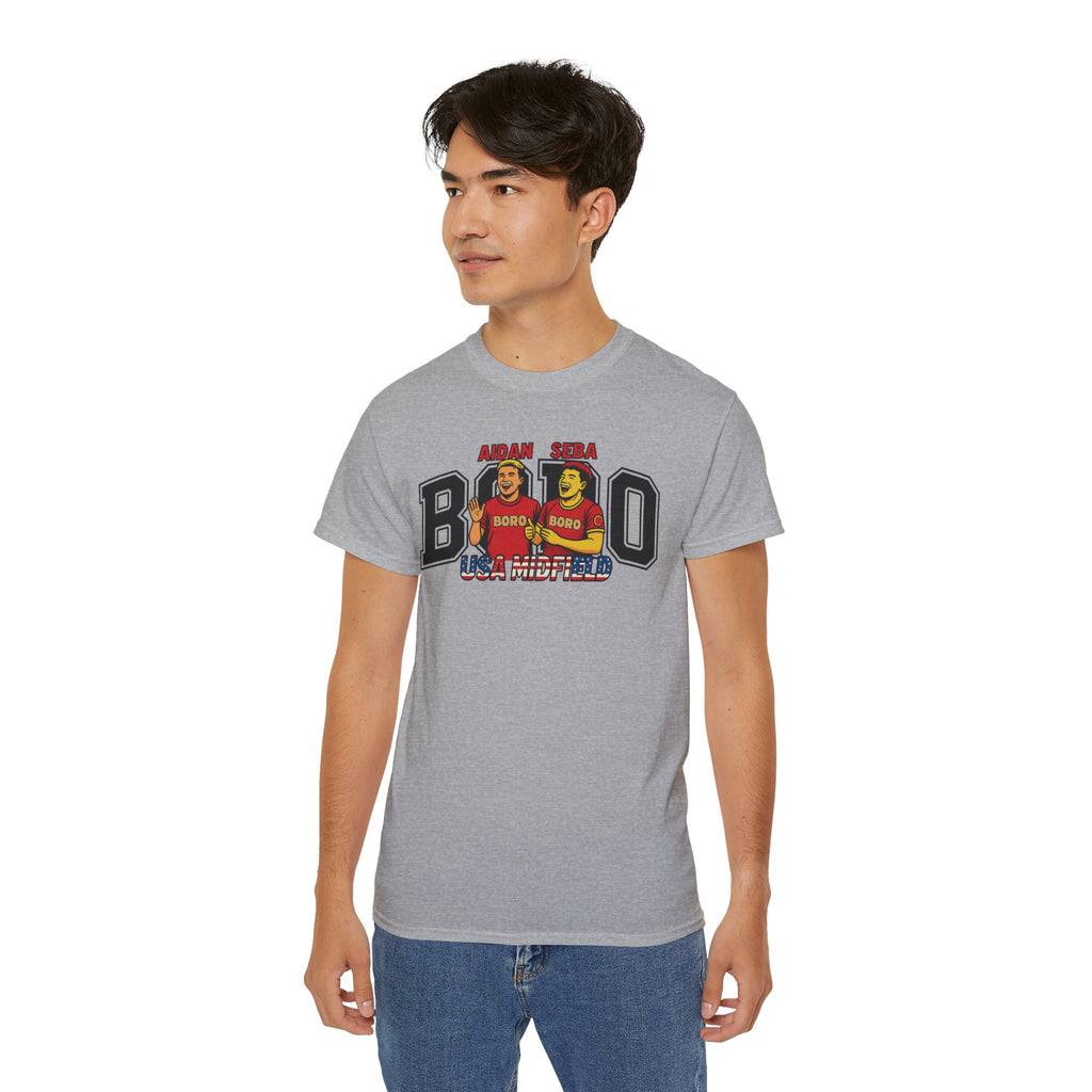 American Midfield — "Aidan & Seba, Boro's USA Midfield" Graphic T-Shirt
