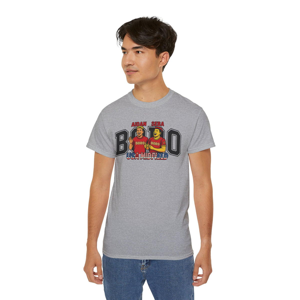American Midfield — "Aidan & Seba, Boro's USA Midfield" Graphic T-Shirt