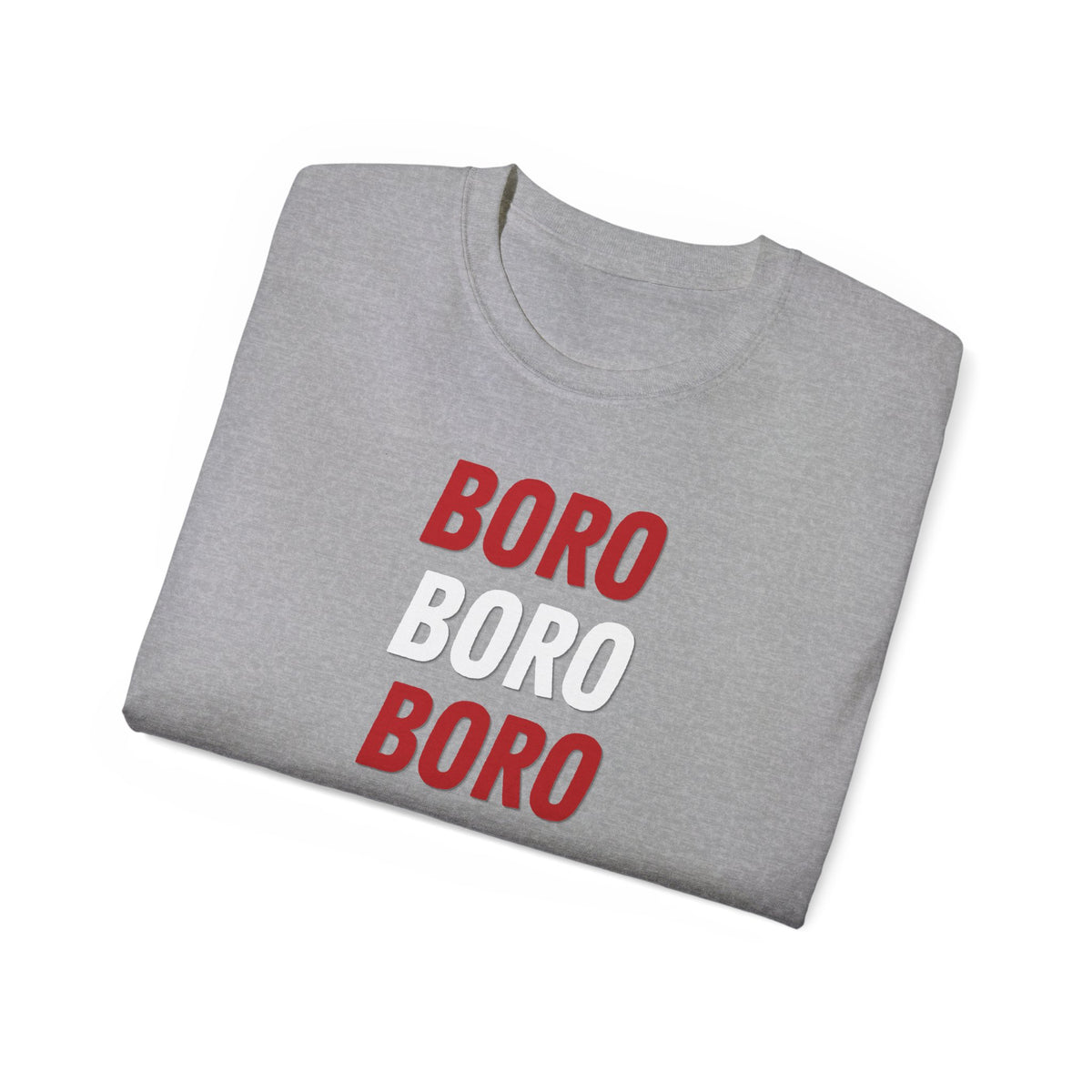 Boro Boro Boro Graphic Tee — Retro Red Logo Cotton T-Shirt