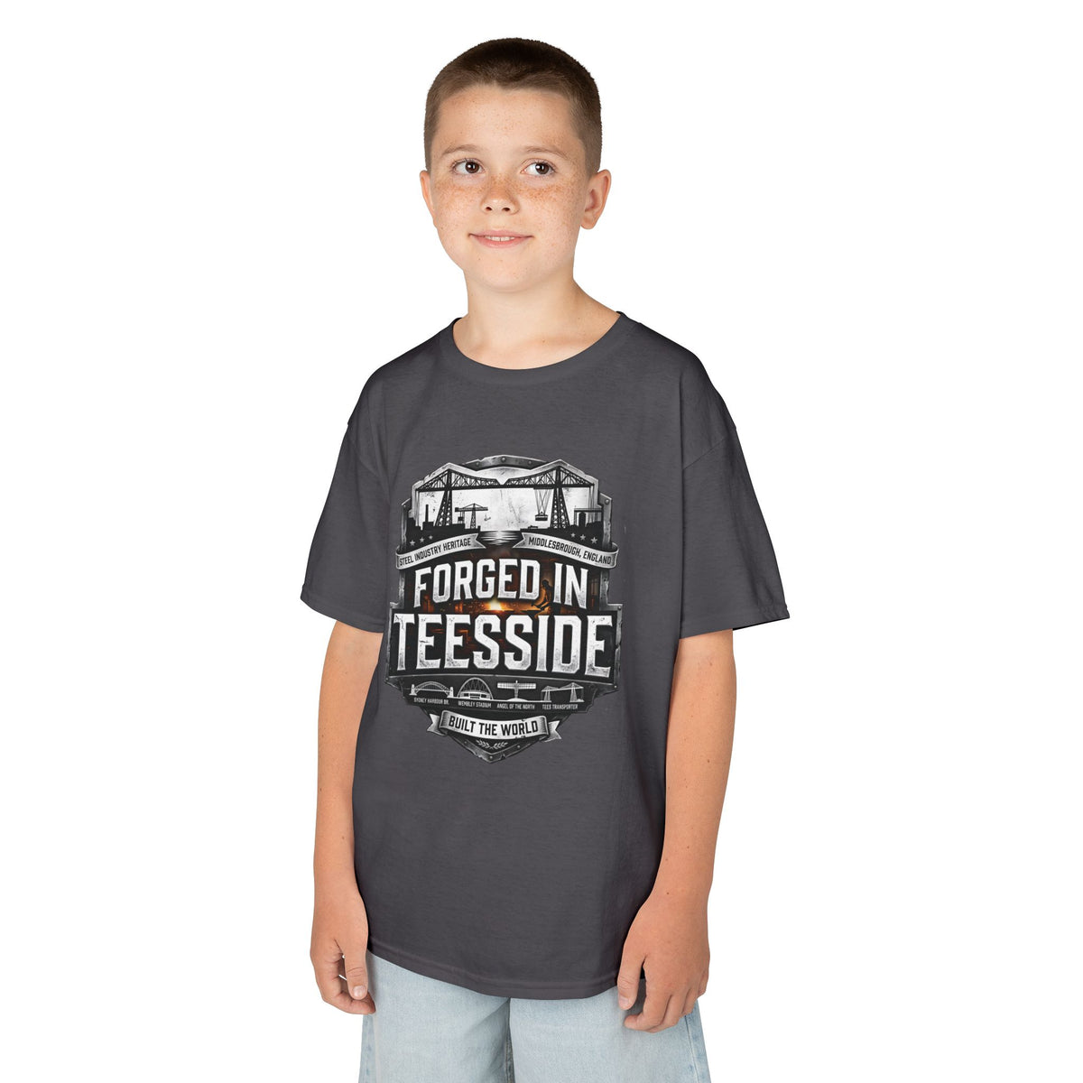 Kids Tee — "Forged in Teesside" BORO Industrial Shirt