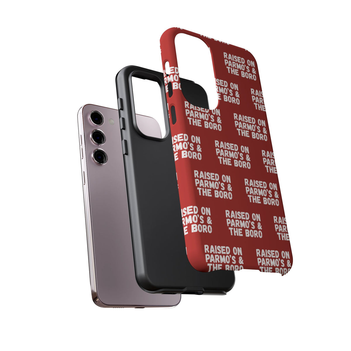 "RAISED ON PARMO'S AND THE BORO" Phone Case — Red Pattern Tough Case